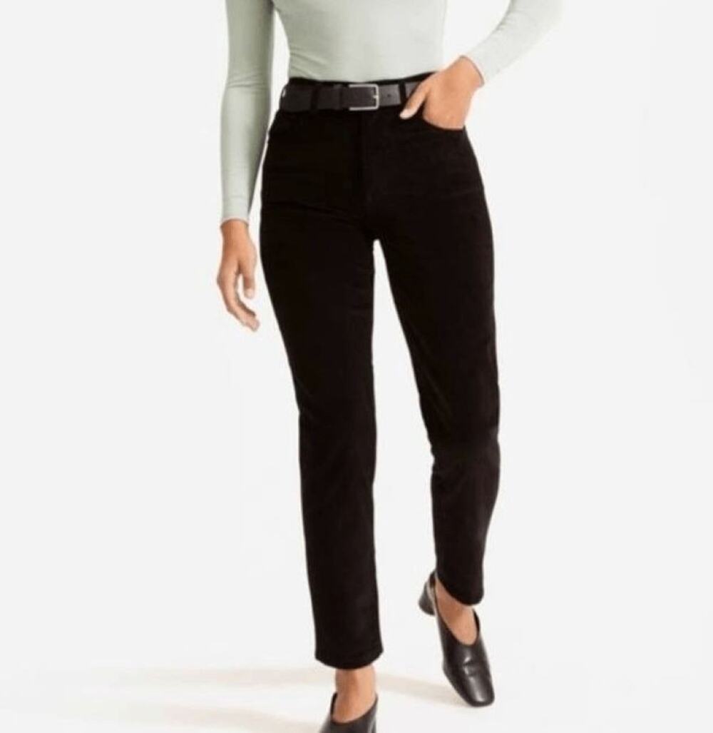 Everlane Baby Cord Cheeky Crop Pants Womens 26 Black Corduroy High Rise Straight